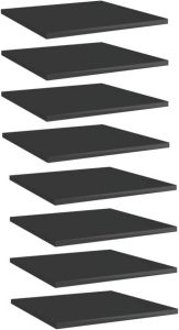 VidaXL Wandschappen 8 st 40x40x1 5 cm spaanplaat hoogglans zwart