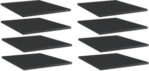 VidaXL Wandschappen 8 st 40x50x1 5 cm spaanplaat hoogglans zwart