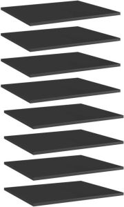 VidaXL Wandschappen 8 st 60x50x1 5 cm spaanplaat hoogglans zwart