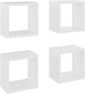 VidaXL Wandschappen kubus 4 st 22x15x22 cm wit