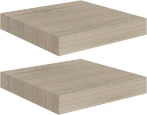 VidaXL Wandschappen Zwevend 2 St 23x23 5x3 8 Cm Mdf Eikenkleurig