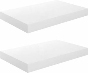 VidaXL Wandschappen zwevend 2 st 40x23x3 8 cm MDF hoogglans wit