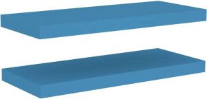 VidaXL Wandschappen zwevend 2 st 60x23 5x3 8 cm MDF blauw