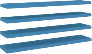VidaXL Wandschappen zwevend 4 st 120x23 5x3 8 cm MDF blauw