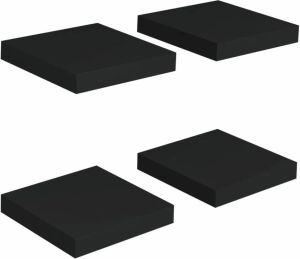 VidaXL Wandschappen zwevend 4 st 23x23 5x3 8 cm MDF zwart
