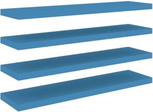 VidaXL Wandschappen zwevend 4 st 90x23 5x3 8 cm MDF blauw