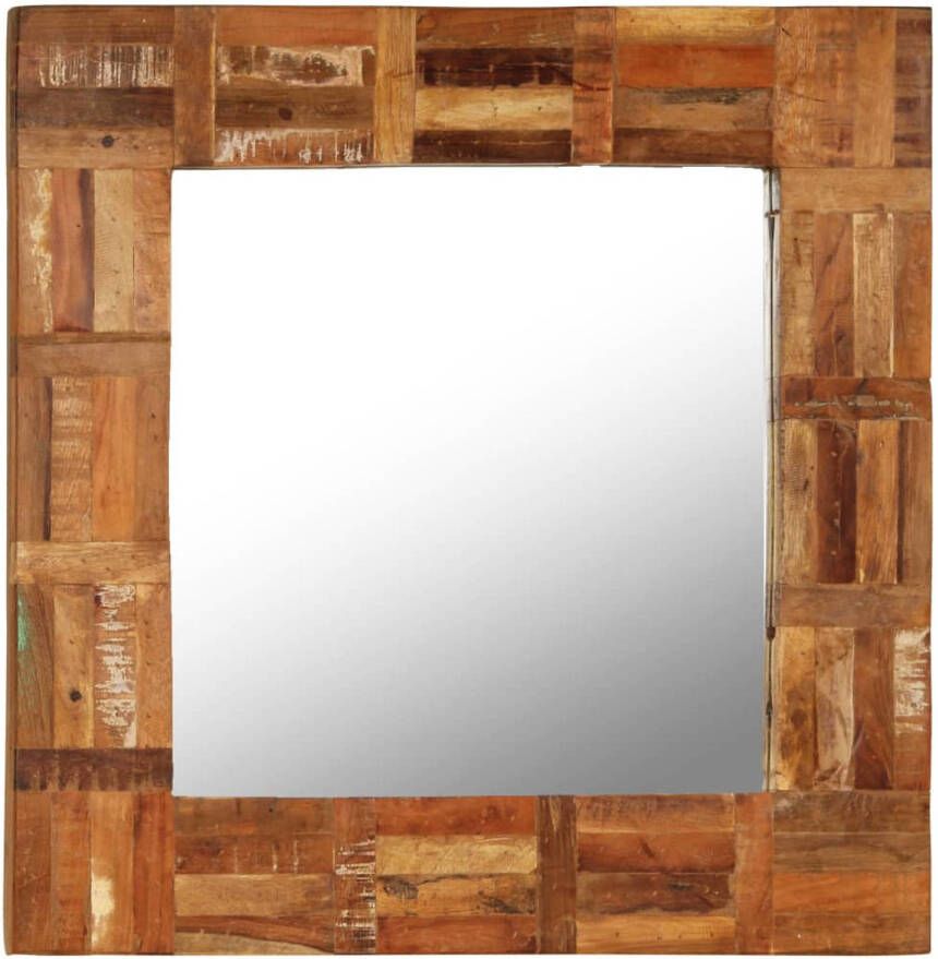 VidaXL Wandspiegel 60x60 cm massief gerecycled hout