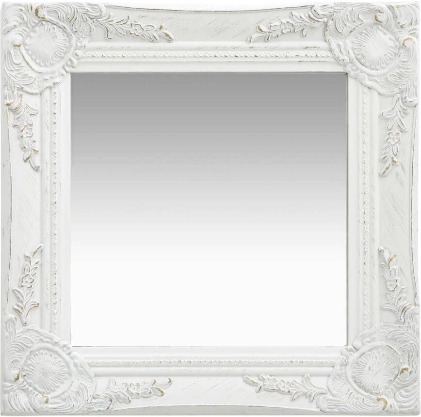 VidaXL Wandspiegel barok stijl 40x40 cm wit