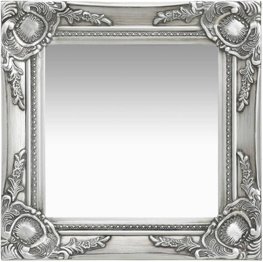 VidaXL Wandspiegel barok stijl 40x40 cm zilverkleurig