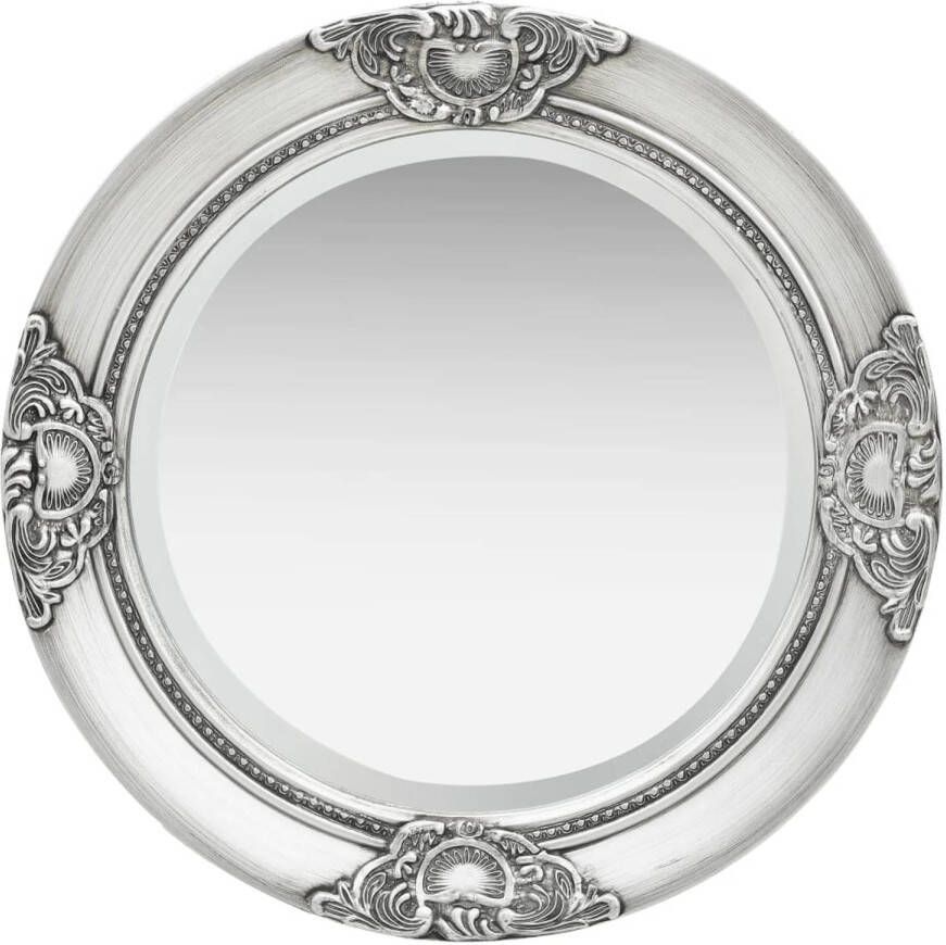 VidaXL Wandspiegel barok stijl 50 cm zilverkleurig