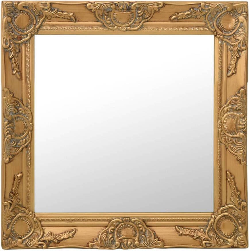 VidaXL Wandspiegel barok stijl 50x50 cm goudkleurig