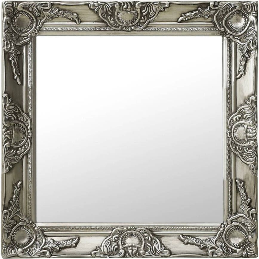 VidaXL Wandspiegel barok stijl 50x50 cm zilverkleurig