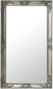 VidaXL Wandspiegel Barok Stijl 60x100 Cm Zilverkleurig
