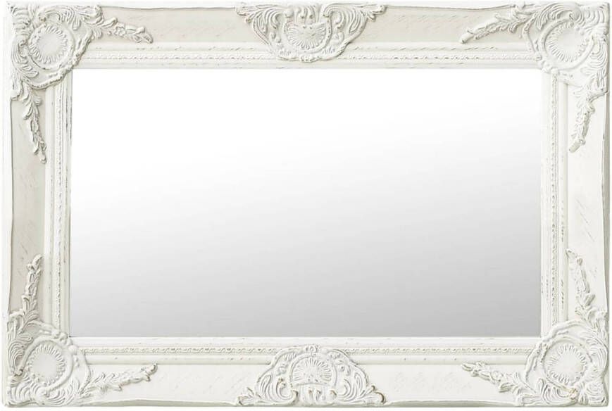 VidaXL Wandspiegel barok stijl 60x40 cm wit