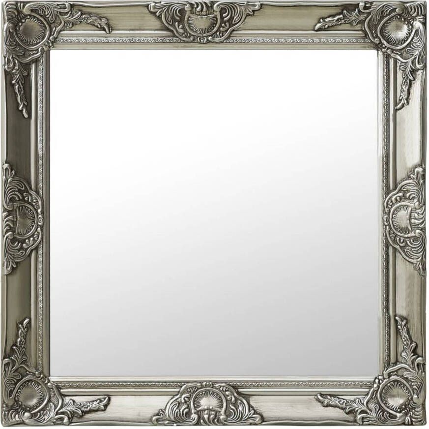 VidaXL Wandspiegel barok stijl 60x60 cm zilverkleurig