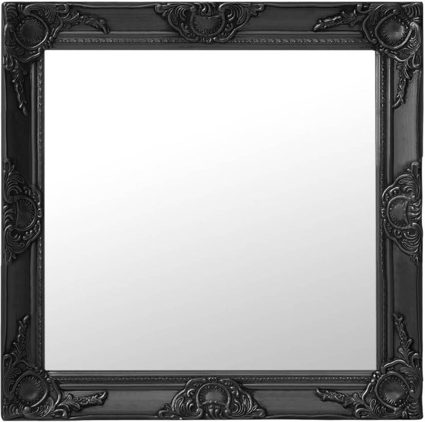 VidaXL Wandspiegel Barokstijl 60x60 cm zwart