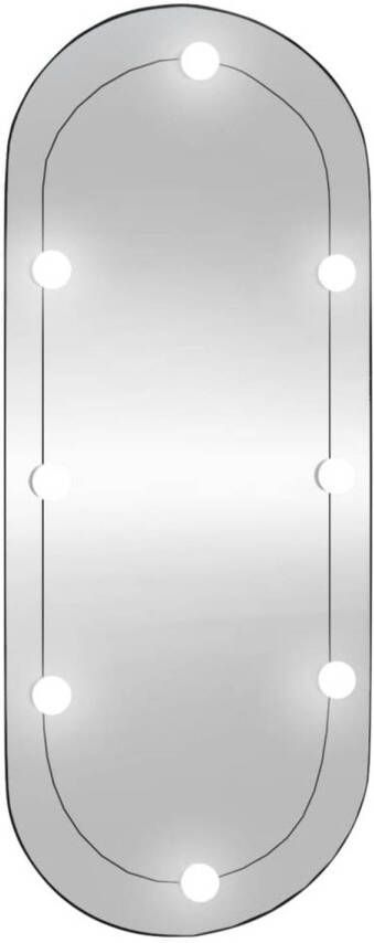 VidaXL Wandspiegel met LED&apos;s ovaal 40x90 cm glas