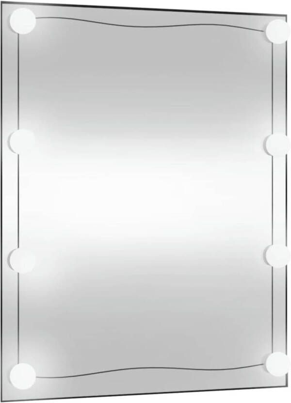 VidaXL Wandspiegel met LED&apos;s rechthoekig 50x60 cm glas