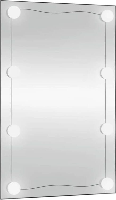 VidaXL Wandspiegel met LED&apos;s rechthoekig 50x80 cm glas