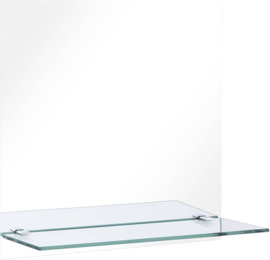 VidaXL Wandspiegel met schap 40x40 cm gehard glas