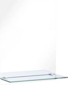 VidaXL Wandspiegel met schap 50x70 cm gehard glas