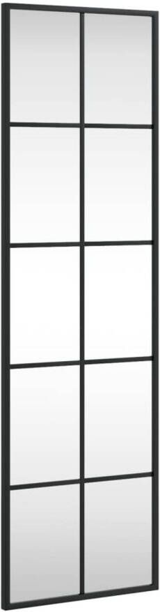 VidaXL Wandspiegel rechthoekig 30x100 cm ijzer zwart