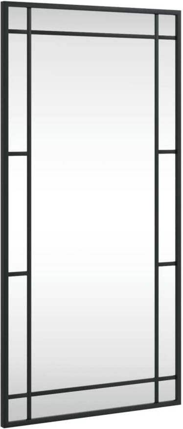 VidaXL Wandspiegel rechthoekig 40x80 cm ijzer zwart