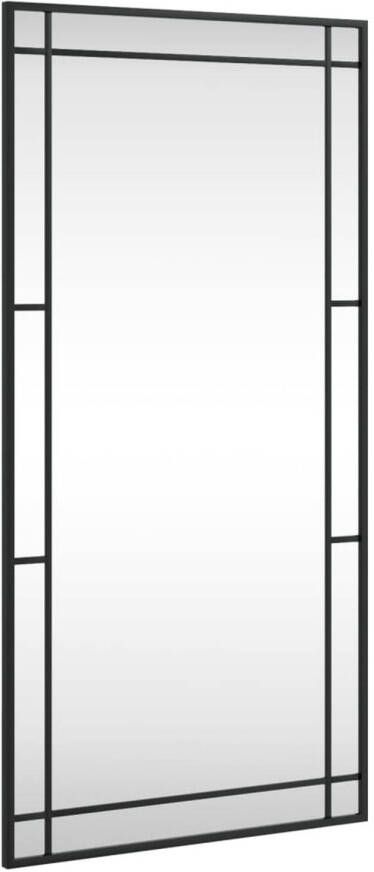 VidaXL Wandspiegel rechthoekig 50x100 cm ijzer zwart