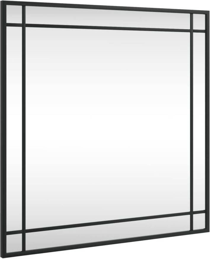 VidaXL Wandspiegel vierkant 60x60 cm ijzer zwart