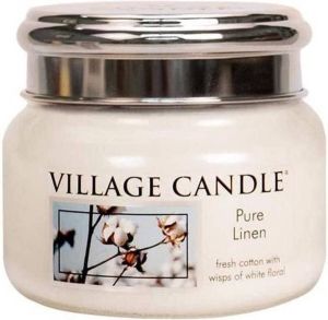Village Candle Geurkaars Pure Linen 8 x 9 5 cm Wax glas Wit