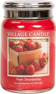 Village Candle Large Jar Geurkaars Fresh Strawberries