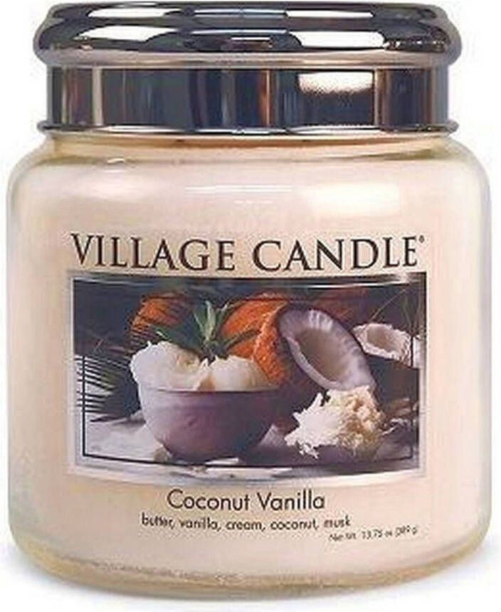 Village Candle Village Geurkaars Coconut Vanilla boter vanille room kokos musk medium jar
