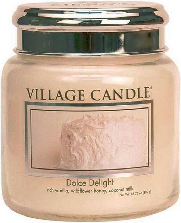 Village Candle Village Geurkaars Dolce Delight vanille cake honing Medium Jar
