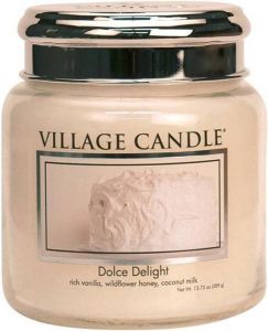 Village Candle Village Geurkaars Dolce Delight Vanille Cake Honing Medium Jar