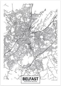 VSE Canvas city map Belfast 30X40 cm