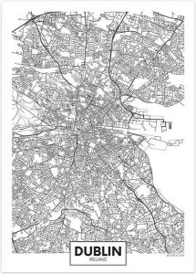 VSE Canvas city map Dublin 30X40cm