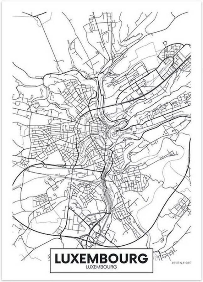 VSE Canvas city map Luxembourg 30X40cm