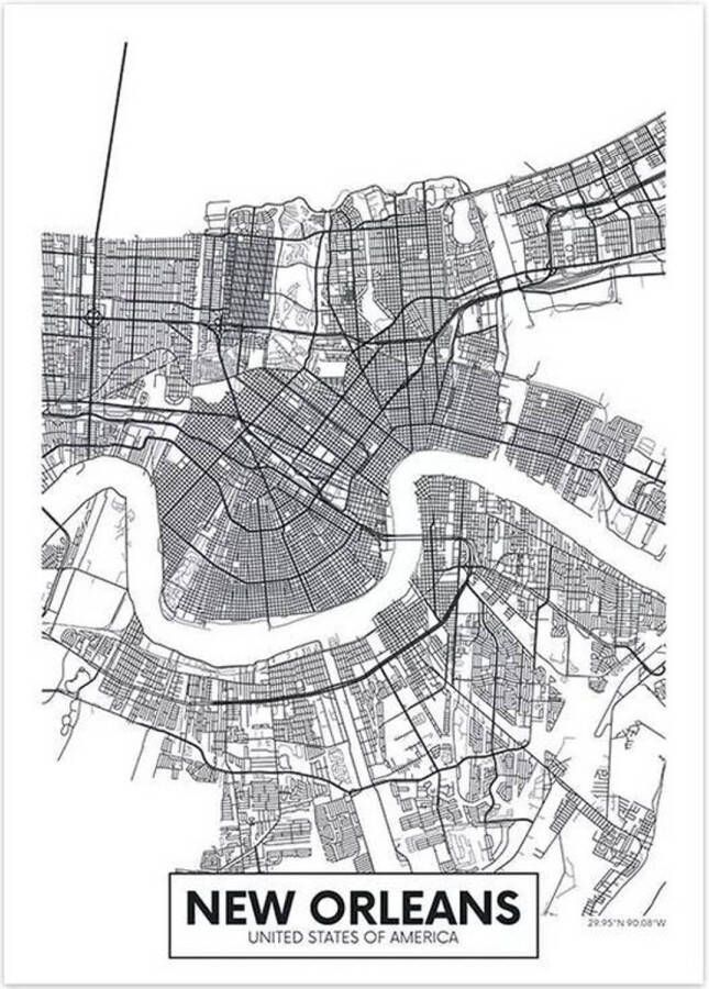 VSE Canvas city map New Orleans 30X40cm