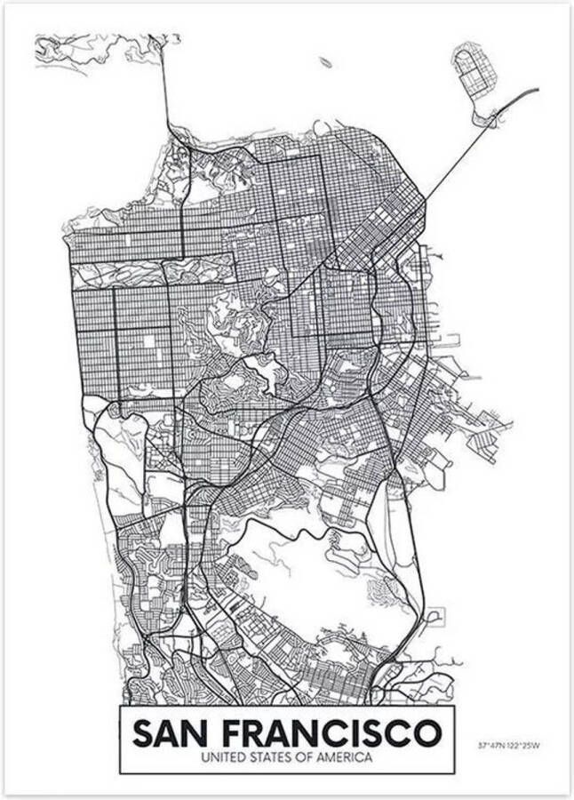 VSE Canvas city map San Francisco 30X40cm