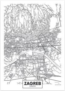 VSE Canvas city map Zagreb 30X40cm