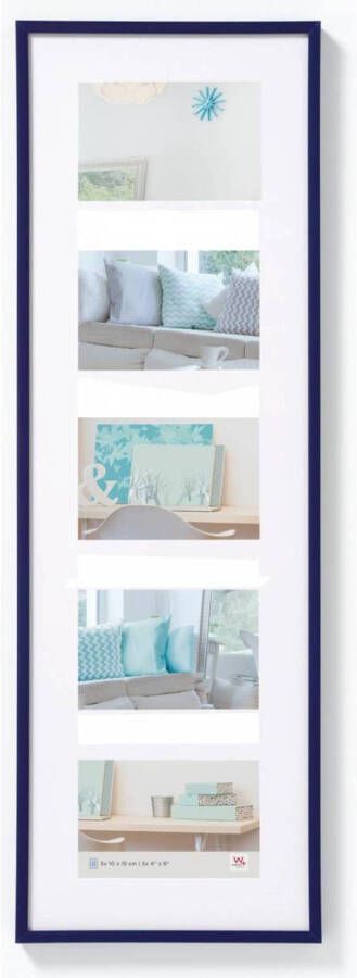 Walther Design New Lifestyle Kunststof Fotolijst Vijfluik Fotomaat 15x10cm Blauw