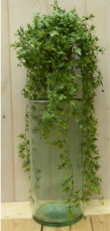 Warentuin Mix Kunsthangplantje groen met grote bladeren in hangpotje 40 cm