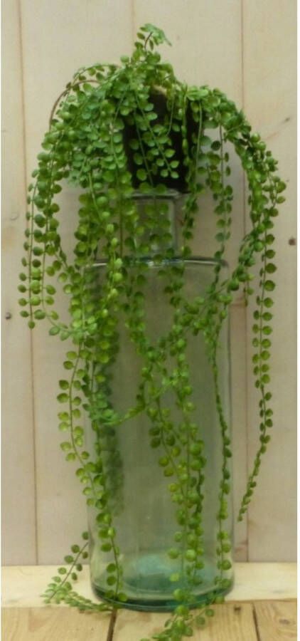Warentuin Mix Kunsthangplantje groen met kleine bladeren in hangpotje 40 cm
