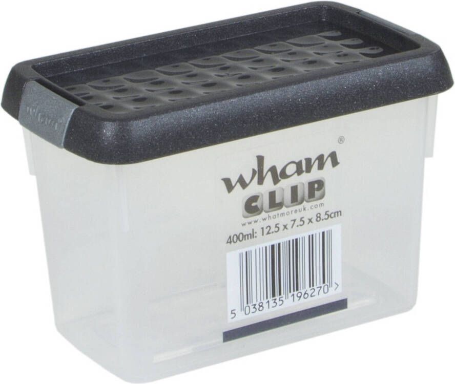 Wham opbergbox 400 ml transparant grijs