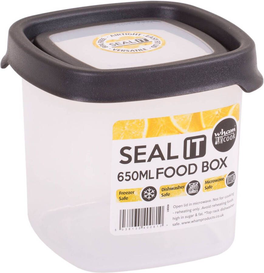 Wham Opbergbox Seal It 650 ml Set van 4 Stuks Polypropyleen Transparant