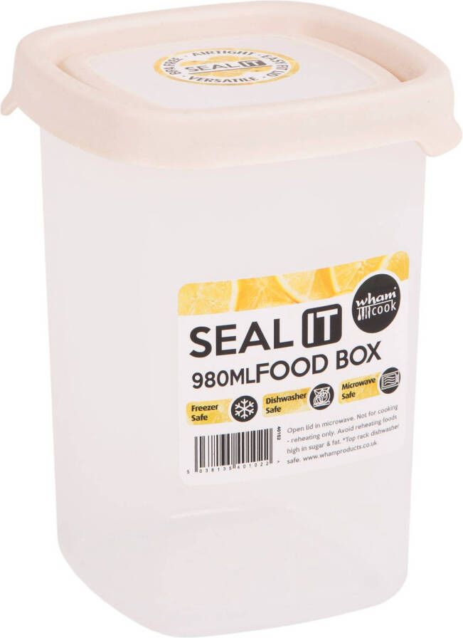 Wham Opbergbox Seal It 980 ml Set van 3 Stuks Polypropyleen Transparant