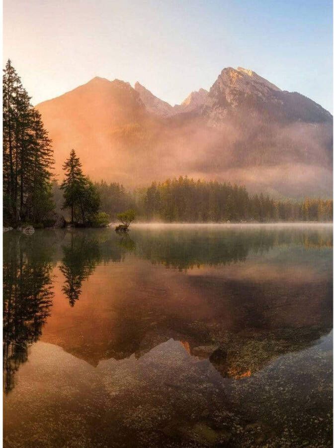 Wizard+Genius Mountain Lake Vlies Fotobehang 192x260cm 4-banen