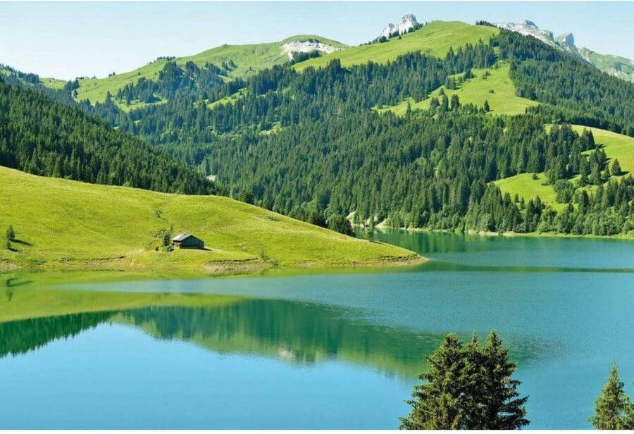 Wizard+Genius Swiss Mountain Lake Launensee Gstaad Vlies Fotobehang 384x260cm 8-banen