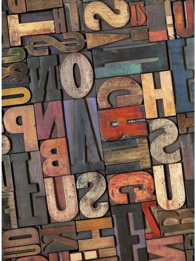 Wizard+Genius Vintage Letters Vlies Fotobehang 192x260cm 4-banen