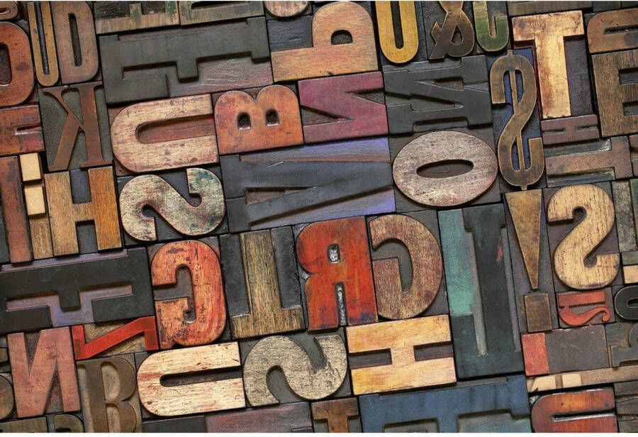 Wizard+Genius Vintage Letters Vlies Fotobehang 384x260cm 8-banen